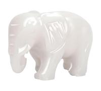 gemshan Statue d'éléphant en Jade pour Bonne Richesse Feng Shui Porte-Bonheur pour décoration d'intérieur (Jade Blanc Ivoire)