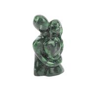 gemshan Statuettes de couple en jade naturel vert sculpté à la main pour la décoration de la maison et du bureau