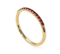 Gemsonclick a créé la Bague de fiançailles empilable Rubis éternité plaqué Or 14 Pierre de Naissance février Style Vintage promesse Bande Bague Bijoux 61