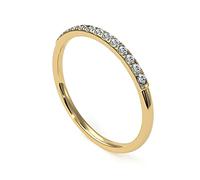 Gemsonclick créé Zircon cubique éternité empilable Bague de fiançailles plaqué Or 14 Pierre de Naissance Juin Style Vintage promesse Bande Bague Bijoux 57