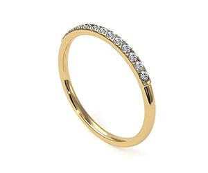 Gemsonclick créé Zircon cubique éternité empilable Bague de fiançailles plaqué Or 14 Pierre de Naissance Juin Style Vintage promesse Bande Bague Bijoux 57