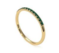 Gemsonclick Naturel Malachite Eternity Stacking Bague de Fiançailles Or 14K Plaqué Octobre Birthstone Vintage Style Promesse Bague Bague Bijoux 52