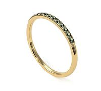 Gemsonclick Naturel Vert Améthyste Eternité Empilable Bague de Fiançailles Plaqué Or 14K Pierres Précieuses Style Vintage Promesse Bague Bague Bijoux 47
