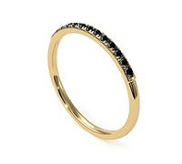 Gemsonclick Onyx Noir Naturel éternité empilable Bague de fiançailles plaqué Or 14 Pierres précieuses Style Vintage promesse Bague Bague Bijoux 62