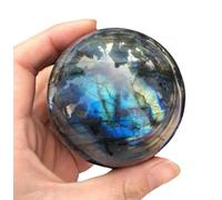 Gemstone Ball Labradorite Tumble Crystal Ball Ornament Magic Round Sphere Collection Home Office Decoration,9cm/3.5in