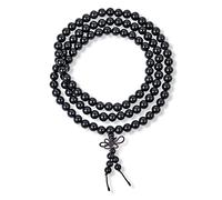 Gemstone Natural Black Onyx Buddhist Mala Prayer Bead Long Natural Strands Beads For Meditation Prayer Yoga Rosary Collier For Men For Women Stacking Fr-Auction Title Stretch Bracelet Stretch