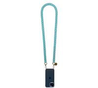 GEMSTRAP Chaîne de téléphone Portable - Collier pour Smartphone - 120cm - Résine Ultra résistante avec mousquetons dorés et Attache téléphone Universelle - Coloris Bleu Mer du Sud Mat - Small