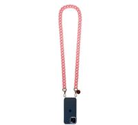 GEMSTRAP Chaîne de téléphone portable - Collier pour smartphone - 120cm - Résine ultra résistante ou métal avec mousquetons dorés et attache téléphone universelle - Coloris Rose Pastel Mat - Small