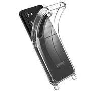 GEMSTRAP Coque téléphone Transparente en Silicone avec 2 Anneaux - A Utiliser avec des Collier et chaîne Bijoux pour Portable - Modèle Samsung S23 Plus - Accessoire pour Smartphone