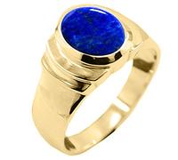 Gemsyogi Homme Plaqué or Ovale Bleu Lapis lazuli - Naturel
