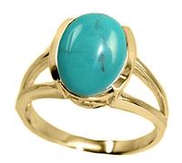 Gemsyogi Homme Plaqué or Ovale Turquoise Turquoise - Naturelle