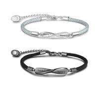 Gemszoo Bracelets personnalisables pour couples, lettre initiale personnalisable, bracelets assortis pour couples, bracelets de promesse et de relation, cadeau pour anniversaire, Saint-Valentin