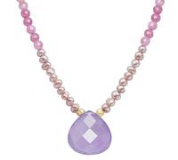 GEMTAL - Collier avec pendentif pour femme - Collier de perles de 3 mm - Collier simple en lapis lazuli bleu, 16.5 inch, Gemme, Améthyste