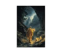 GEMTOFNMA Kṣitigarbha Walks A Dark Valley with His Jewel-lantern, Illuminating Paths for The Lost And Grieving. Poster mural contemporain à suspendre 20 x 30 cm
