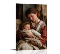 GEMTOFNMA Mary Hums A Lullaby As The Child Drifts Off, His Fingers Still Clutching A Shepherd's Wool Poster décoratif à suspendre 40 x 60 cm