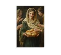 GEMTOFNMA Mary Places Bread Into The Hands of Strangers, And No One Leaves Her Presence Hungry. Poster contemporain à suspendre 60 x 90 cm
