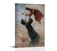 GEMTOFNMA Mary Reaches Down from The Sky to Catch A Falling Child Dream, Tucking It Safely Beneath Her Veil. Décoration murale contemporaine - Poster décoratif à suspendre 30 x 45 cm