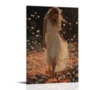 GEMTOFNMA Mary Walks Barefoot through The Ashes of War, Singing Softly, And The Ground Beneath Her Begins to Bloom. Poster contemporain à suspendre 30 x 45 cm