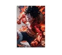GEMTOFNMA One Piece Luffy's Flaming Charge murale contemporaine - Poster décoratif à suspendre 30 x 45 cm