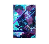 GEMTOFNMA One Piece Zoro's Colorful Three - Décoration murale contemporaine de style épée - Poster décoratif à suspendre 30 x 45 cm