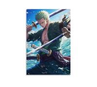 GEMTOFNMA One Piece Zoro's Three - Décoration murale contemporaine de style épée - Poster décoratif à suspendre 60 x 90 cm