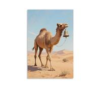 GEMTOFNMA Papier peint contemporain à suspendre A Camel Walks in The Desert, Bell Ringing - 50 x 75 cm