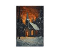 GEMTOFNMA Poster contemporain à suspendre The Chapel Roof Groans Under Snow, Yet The Fire Within Burns With Joy That Cannot Be Buried 60 x 90 cm