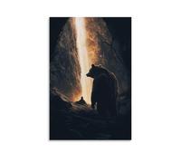 GEMTOFNMA Poster contemporain The Bear at Bethléem - A Beast Watches The Birth in Silence From The Shadows - Poster décoratif à suspendre - 30 x 45 cm