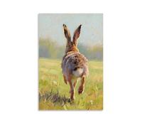 GEMTOFNMA Poster mural contemporain à suspendre Motif lièvre Darts Across The Field, Ears Flat Against Its Back 50 x 75 cm