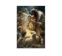 GEMTOFNMA Poster mural contemporain Shepherds Wrapped in Wool Approach The Christ Child with Eyes Full of Wonder And Breath Like Smoke - 30 x 45 cm