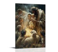 GEMTOFNMA Poster mural contemporain Shepherds Wrapped in Wool Approach The Christ Child with Eyes Full of Wonder And Breath Like Smoke - 30 x 45 cm