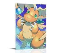 GEMTOFNMA Poster Pokémon - Dragonite dans le ciel étoilé - Décoration murale contemporaine à suspendre - 60 x 90 cm