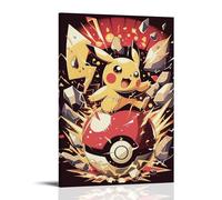 GEMTOFNMA Poster Pokémon Pikachu et Poké Ball de style pop art contemporain - Poster décoratif à suspendre - 20 x 30 cm