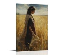 GEMTOFNMA Ruth Gathers Grain in A Silent Field, Unaware That Heaven Has Woven Her Name Into Eternity. Poster décoratif à suspendre 40 x 60 cm