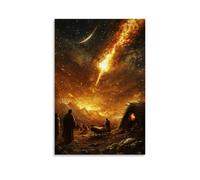 GEMTOFNMA The Manger Beneath A Sky of Fire - The First Christmas Seen Through The Eyes of A Wandering Shepherd - Poster décoratif à suspendre - 60 x 90 cm