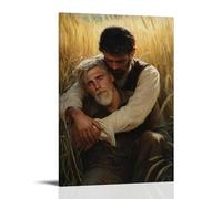 GEMTOFNMA The Prodigal Son Collapses Into His Father's Arms, The Fields Echoing with Mercy Under The Western Light. Poster contemporain à suspendre 50 x 75 cm