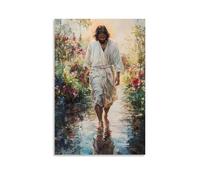 GEMTOFNMA The Sky Breaks Open in Soft Color As The Ressen Christ Walks Barefoot through The Dew-soaked Garden. Poster contemporain à suspendre 50 x 75 cm