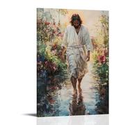 GEMTOFNMA The Sky Breaks Open in Soft Color As The Ressen Christ Walks Barefoot through The Dew-soaked Garden. Poster contemporain à suspendre 50 x 75 cm