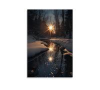 GEMTOFNMA The Star's Reflection in The Stream Leads A Lost Traveler to The Heart of Christmas Peace. Poster contemporain à suspendre 40 x 60 cm