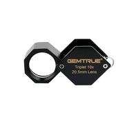 GemTrue Loupe de bijoutier - Loupe diamant triplet 10x noir, lentille de 20,5 mm de diamètre (DK16002)