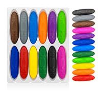 Gemtte Crayon Bebe 12 Mois, 12 Couleurs Mes Premiers Crayons Enfants de Cire Cacahuète pour Tout Petits à Partir de 1 An, Non Toxique, Facile à Tenir, Lavable, En Forme de Cœur