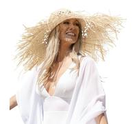 GEMVIE Chapeau Capeline Paille Soleil Plage Voyage Jardinier Femme Été Maille