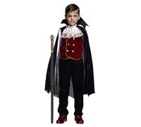 GEMVIE Costume de vampire 4-12 ans pour enfants et garçons Dracula Twilight Costume de déguisement Royal Halloween Carnaval Cape Vampire Cosplay Noir (Sceptre, 4-6 ans)