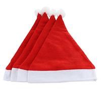 GEMVIE Lot De 10pcs Chapeau Bonnet Père Noël Enfant Bébé Classique Doux Non Pompon Christmas Rouge