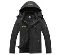GEMYSE Veste de Impermeable hiver ski pour homme Résistant Coup-vent Chaud Blouson de ski Manteau hiver homme,Gris fer pur,XL