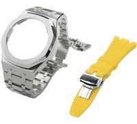Gen 5 Metal Watch Boot Strap STRAP + FLUORORUBBER Watch Band Combination Set ， pour GA2100 GA2110 GAB2100 GM2100 MOD Kit pour la montre Full Origin Chine