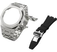 Gen 5 Metal Watch Case Strap Strap + Fluororubber Watch Band Bandle Set , pour GA2100 GA2110 GAB2100 GM2100 MOD Kit pour la montre complète