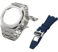 Gen 5 Metal Watch Case Strap Strap + Fluororubber Watch Band Bandle Set , pour GA2100 GA2110 GAB2100 GM2100 MOD Kit pour la montre complète