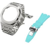 Gen 5 Metal Watch Case Strap Strap + Fluororubber Watch Band Bandle Set , pour GA2100 GA2110 GAB2100 GM2100 MOD Kit pour la montre complète