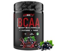 GEN GERMAN ELITE NUTRITION BCAA Performance - 450 g de Poudre - Ratio 2:1:1 | Cassis - BCAA Instantanés + L-Glutamine + Taurine - Délicieux & Super Soluble - Acides Aminés Végétaliens